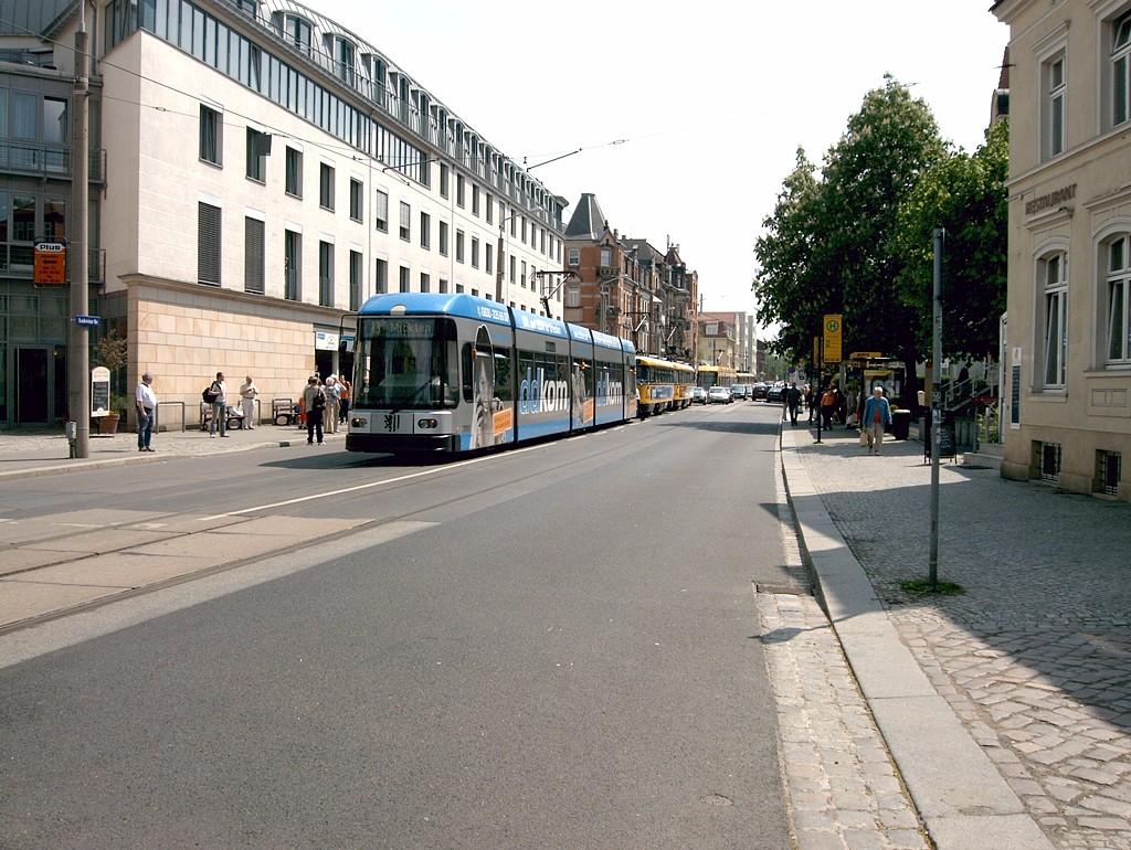 Straßenbahnstau Dresden Wasaplatz
