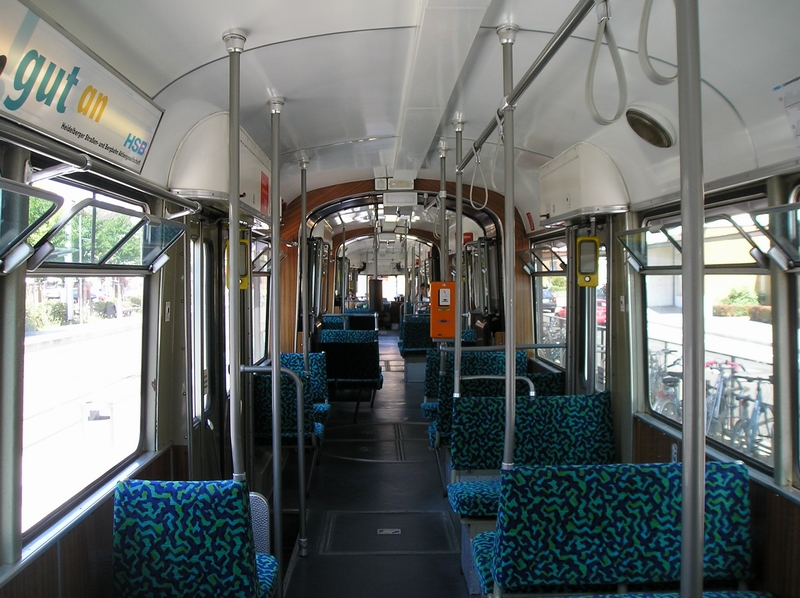 Ältere Heidelberger Straßenbahn von Innen