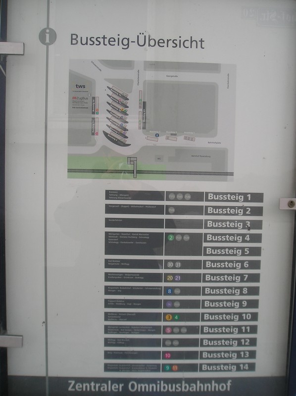 Bussteig Übersicht