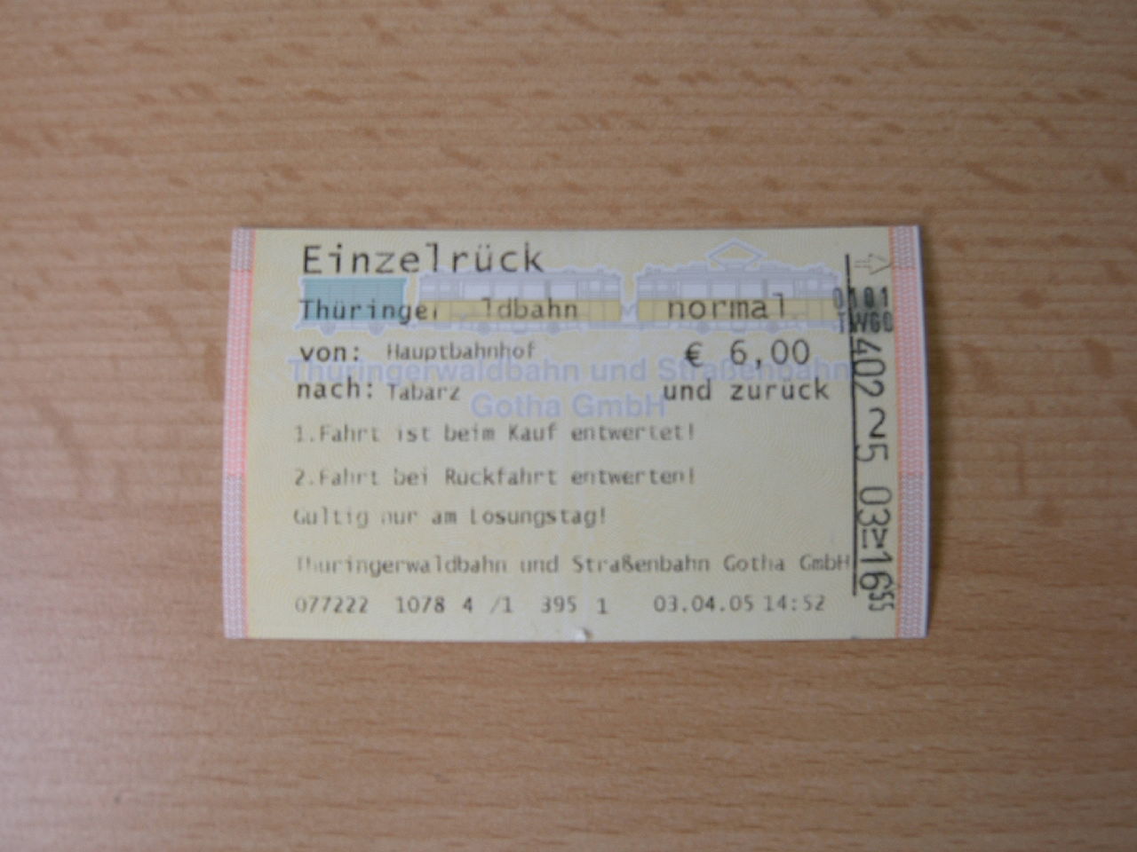 Ticket Thüringer Waldbahn