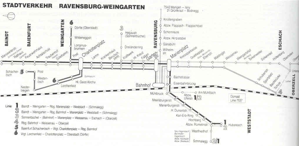 Liniennetzplan Bus (nach Straßenbahn)