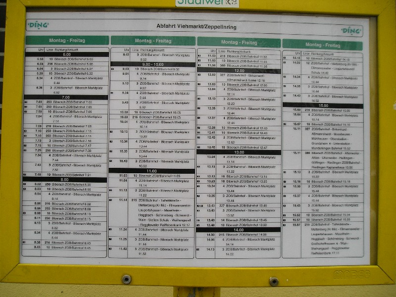 Abfahrtsplan Viehmarkt