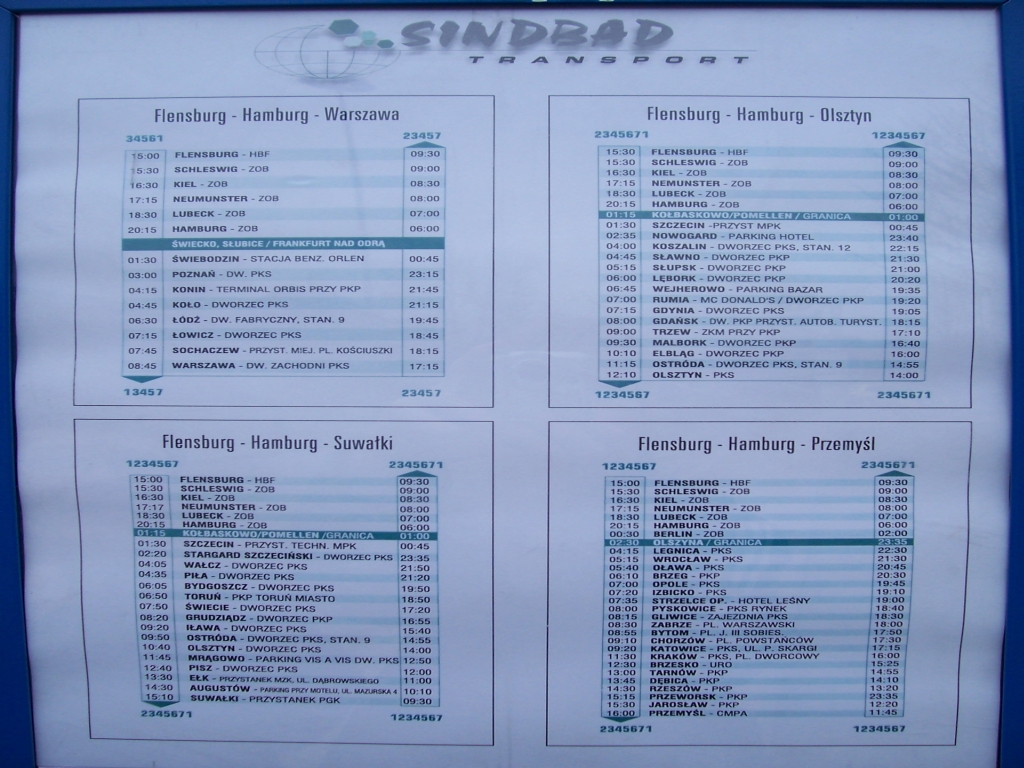 Sindbad Fahrplan
