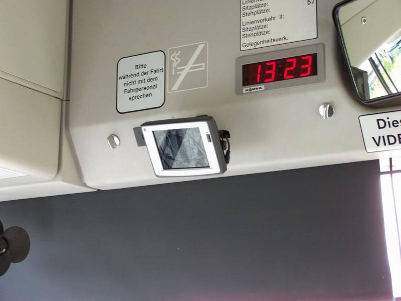 Überwachungsbildschirm Stadtbus Lindau