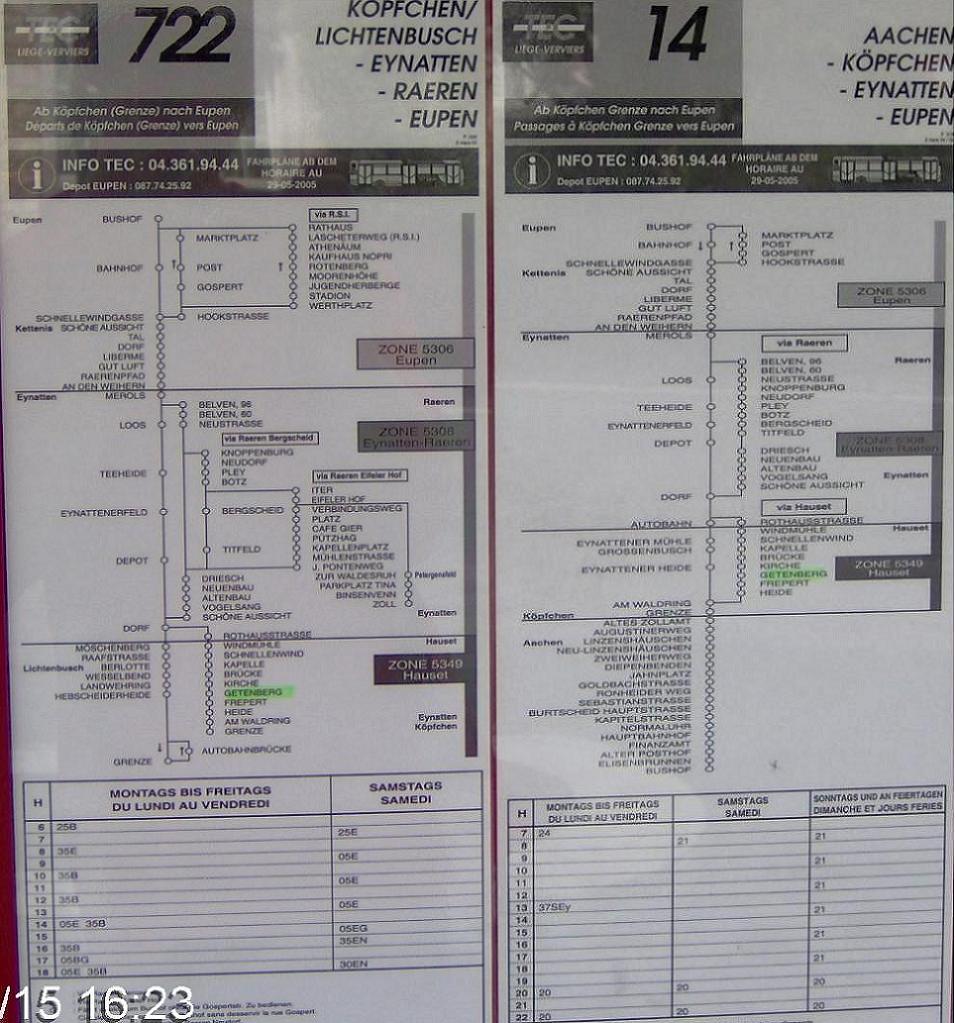 linie 722 und 14