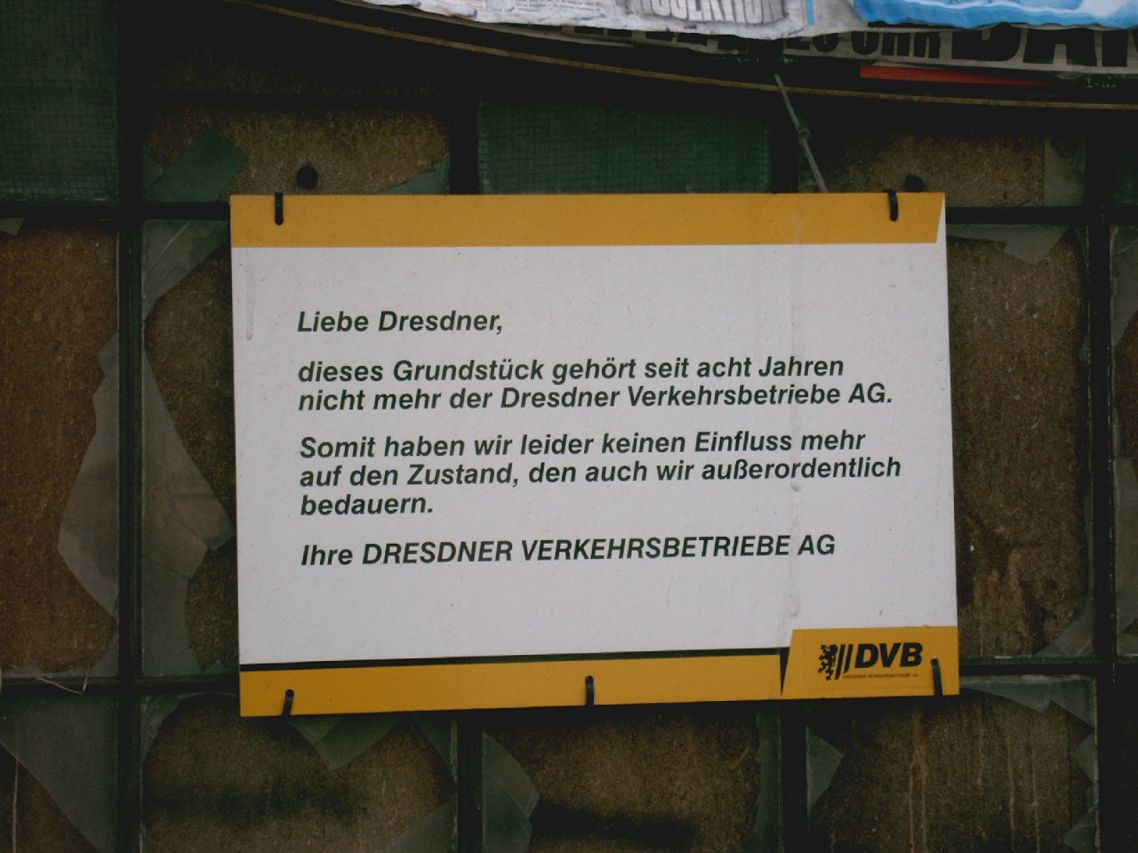 Hinweisschild Betriebshof Mickten
