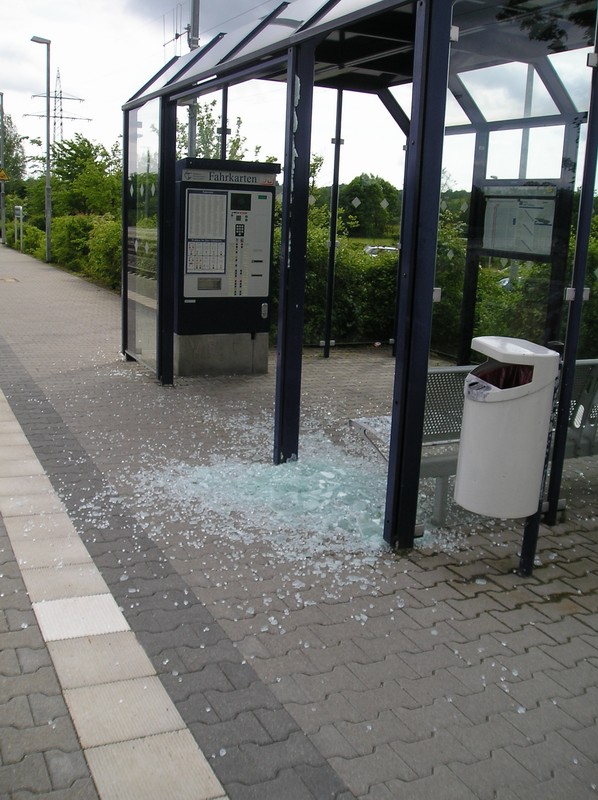 Eingeschlagene Scheibe
