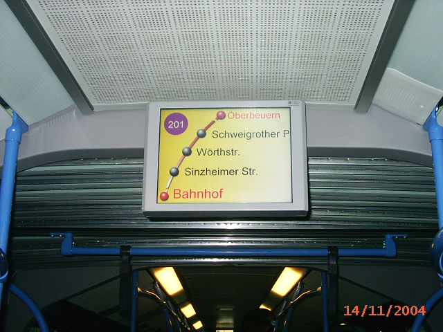 Haltestellenanzeige Citaro B-B