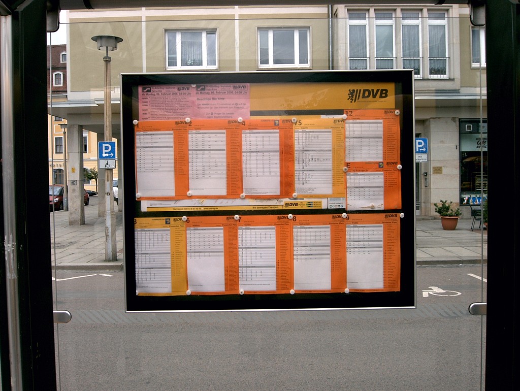 Haltestellenaushang Dresden Pirnaischer Platz