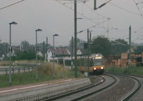 S41 in der Kurve vor Kuppenheim