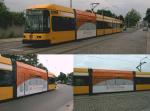 Tram mit bunten Segment