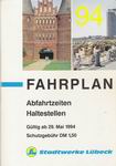 Liniennetz Lübeck Fahrplan 1994